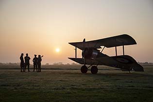 Dawn shoot at Stow Maries WW1 aerodrome, Essex, Apr 2018