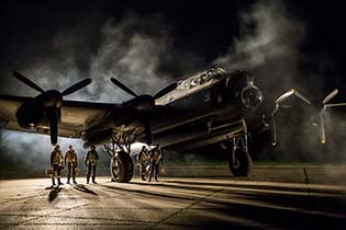 It's amazing what a few re-enactors and some dry ice can achieve, Lancaster bomber, East Kirkby, Sep 2016