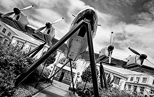 Display aeroplane outside Airport House