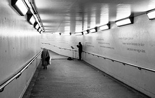 Busker in subway